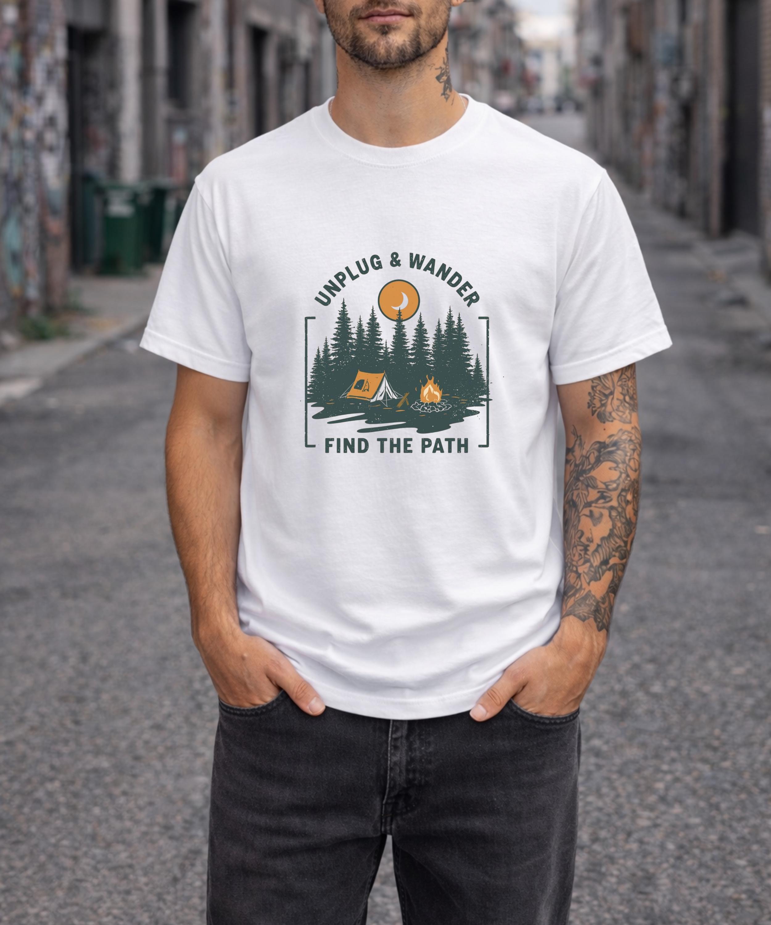 Outdoor Adventure Club - Unplug & Wander Shirt, Camping T-Shirt,