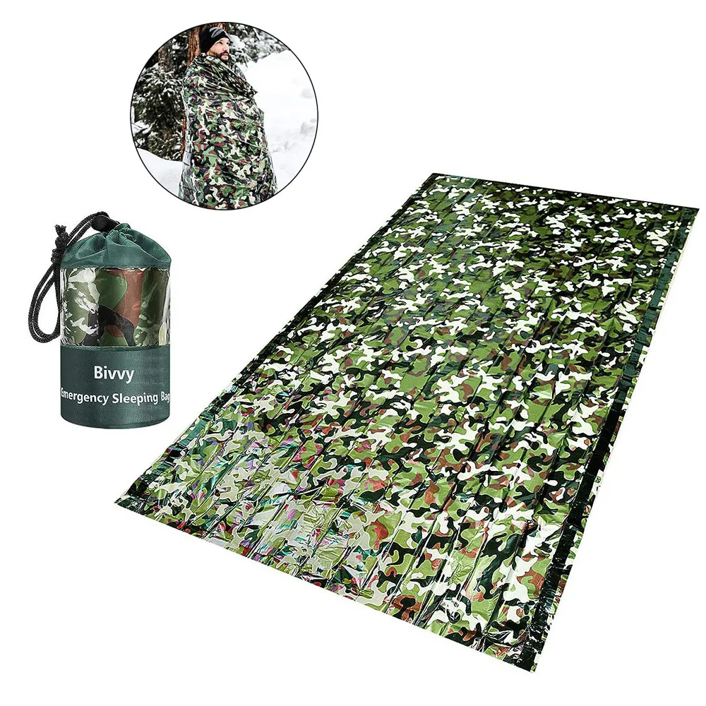 PE Emergency Sleeping Bag Camo - Outdoor Adventure Kit ulasan dan harga