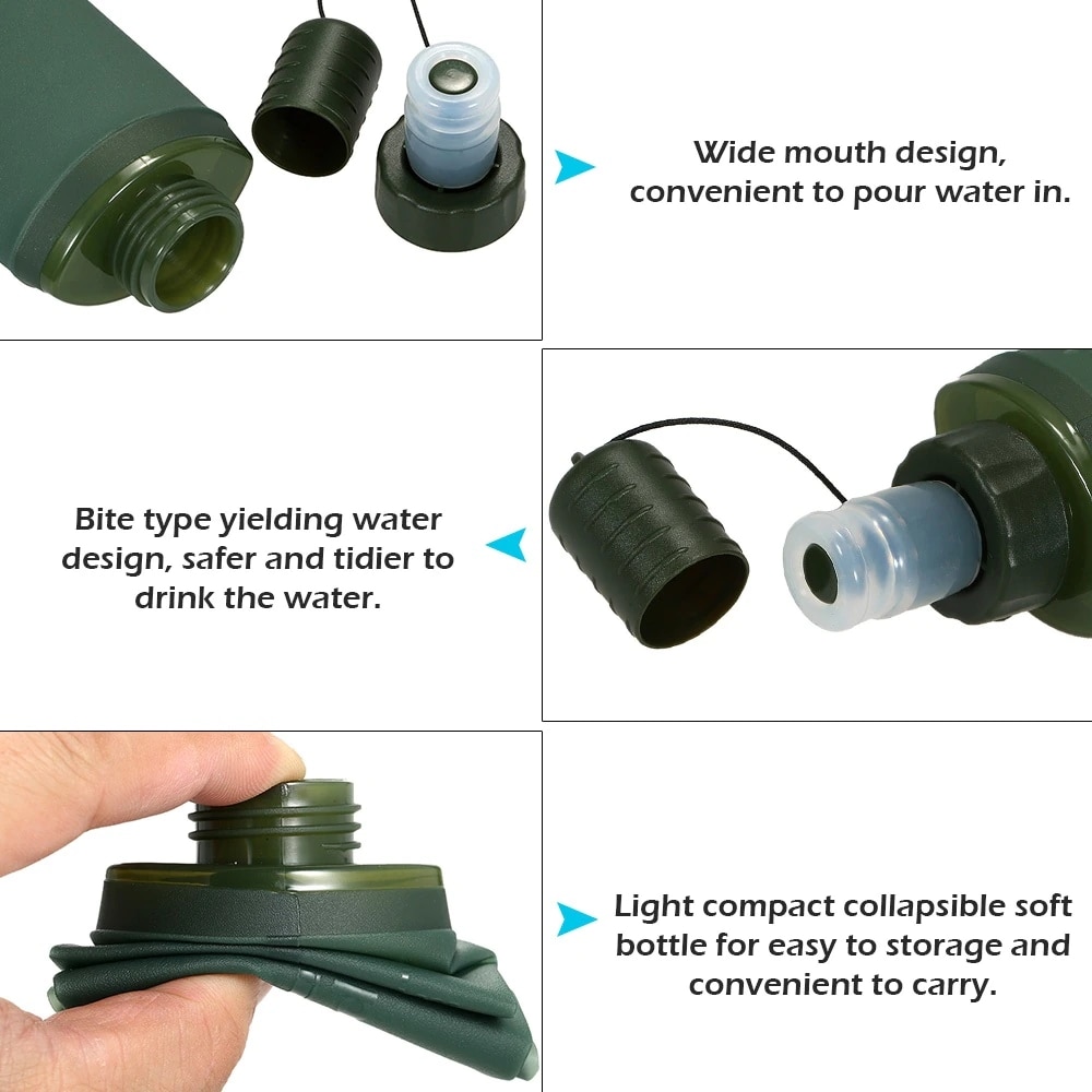 250ml 500ml Foldable Water Bag - Outdoor Adventure Kit ulasan dan harga