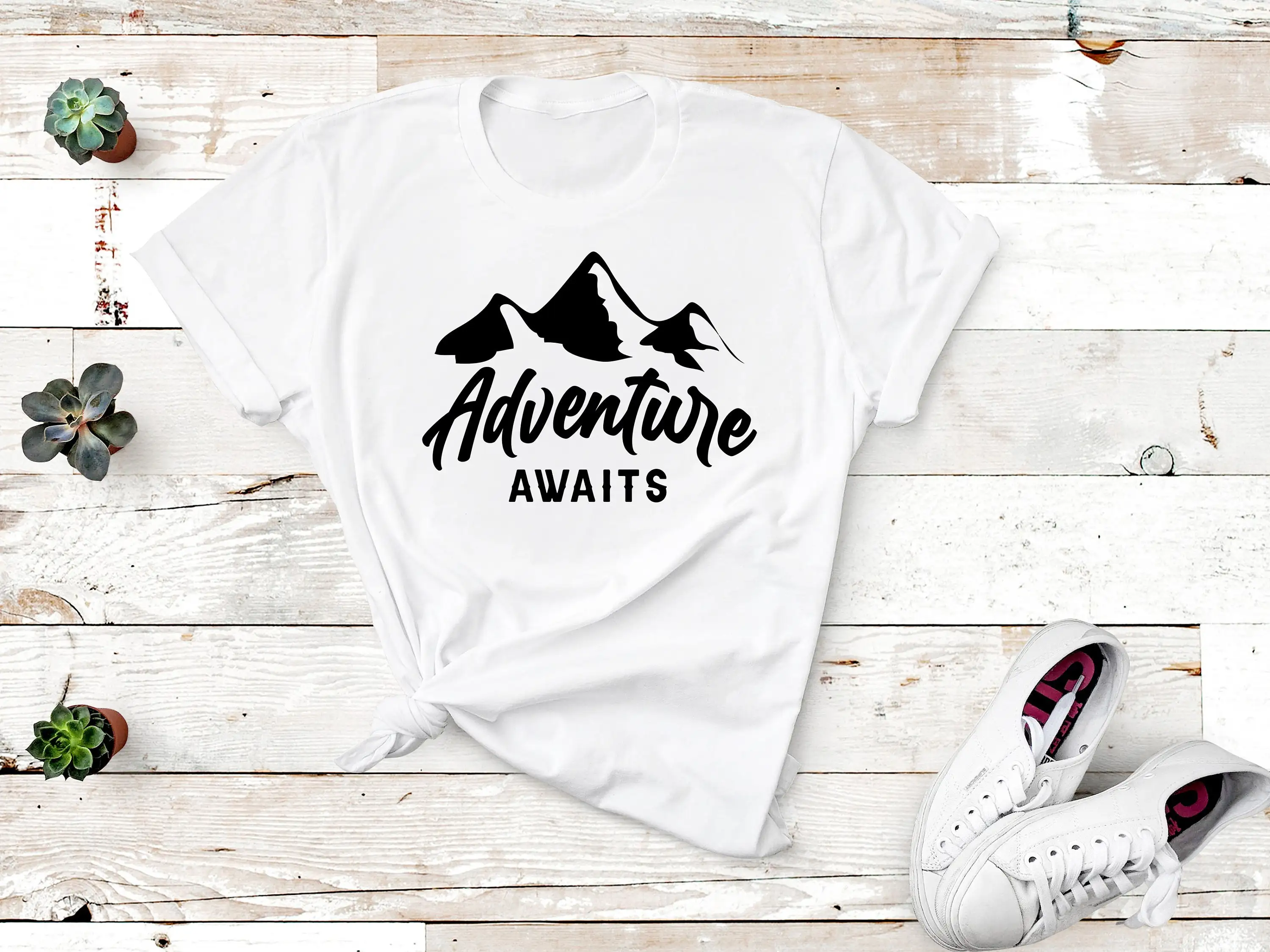 Adventure Awaits T Shirt Hikin - Outdoor Adventure Mountaintop Backpack ulasan dan harga