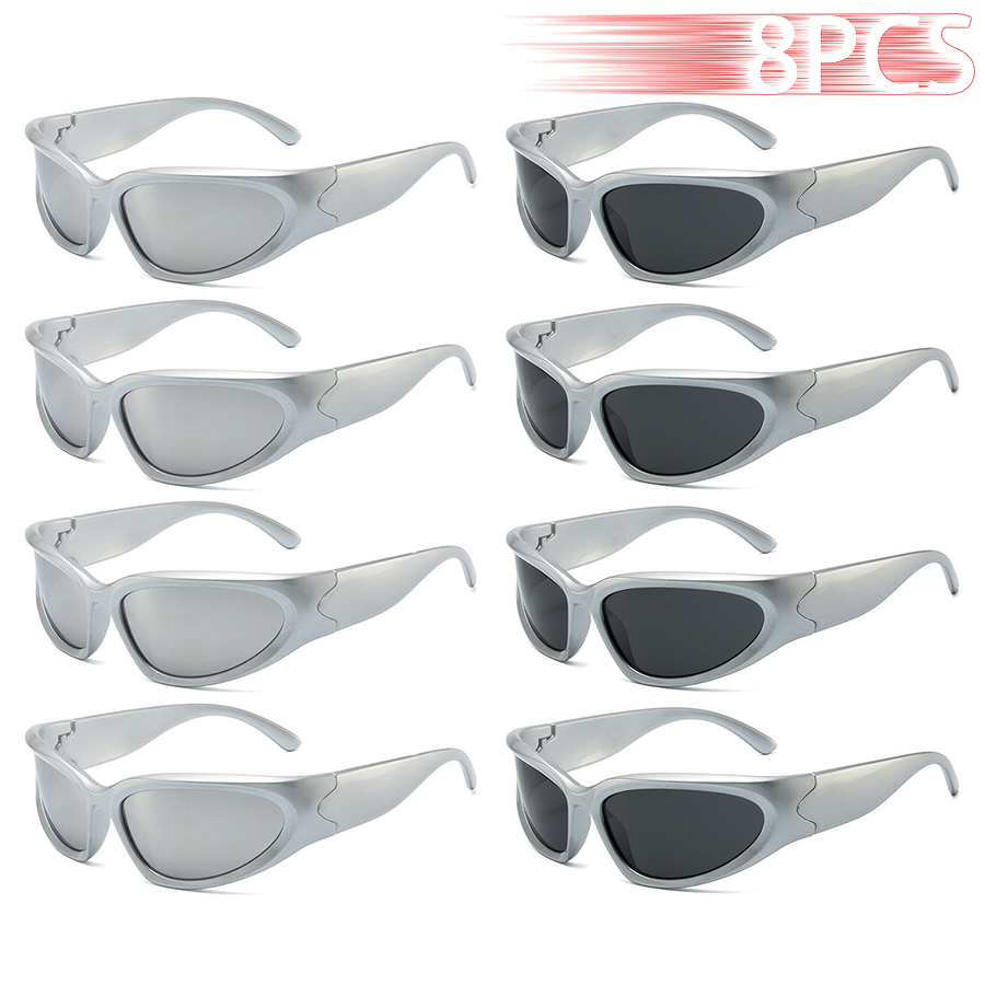 8PCS Y2K Punk Club Sunglasses  - Outdoor Adventure Club ulasan dan harga
